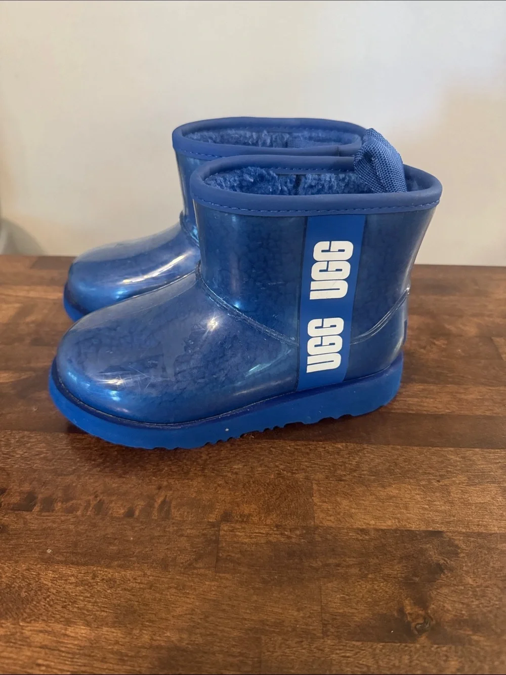 UGG Kids Glossy Blue Waterproof Rain Boots